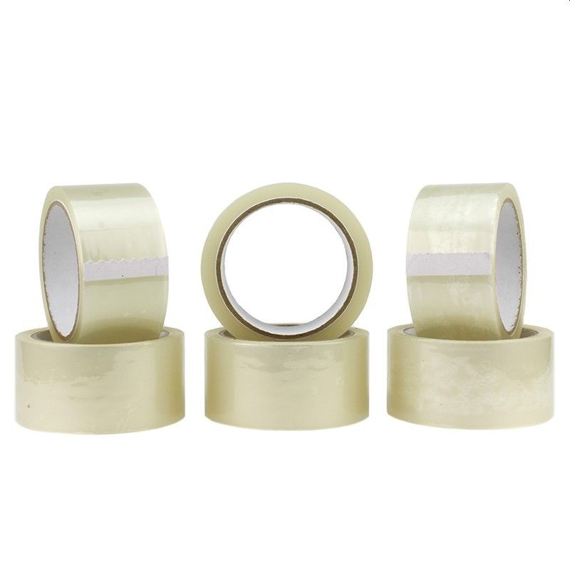 Banda autoadeziva transparenta, acril, 48mmx66m, lipire rezistenta, set 6 role - imagine 3